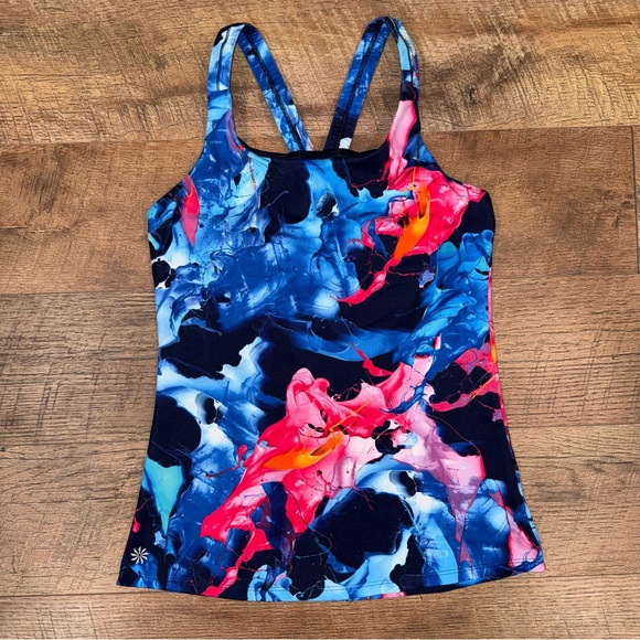 Athleta Blue and Pink Activewear Women's Bra Top - Picture 1 of 16